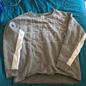 Pink grey pullover sweater